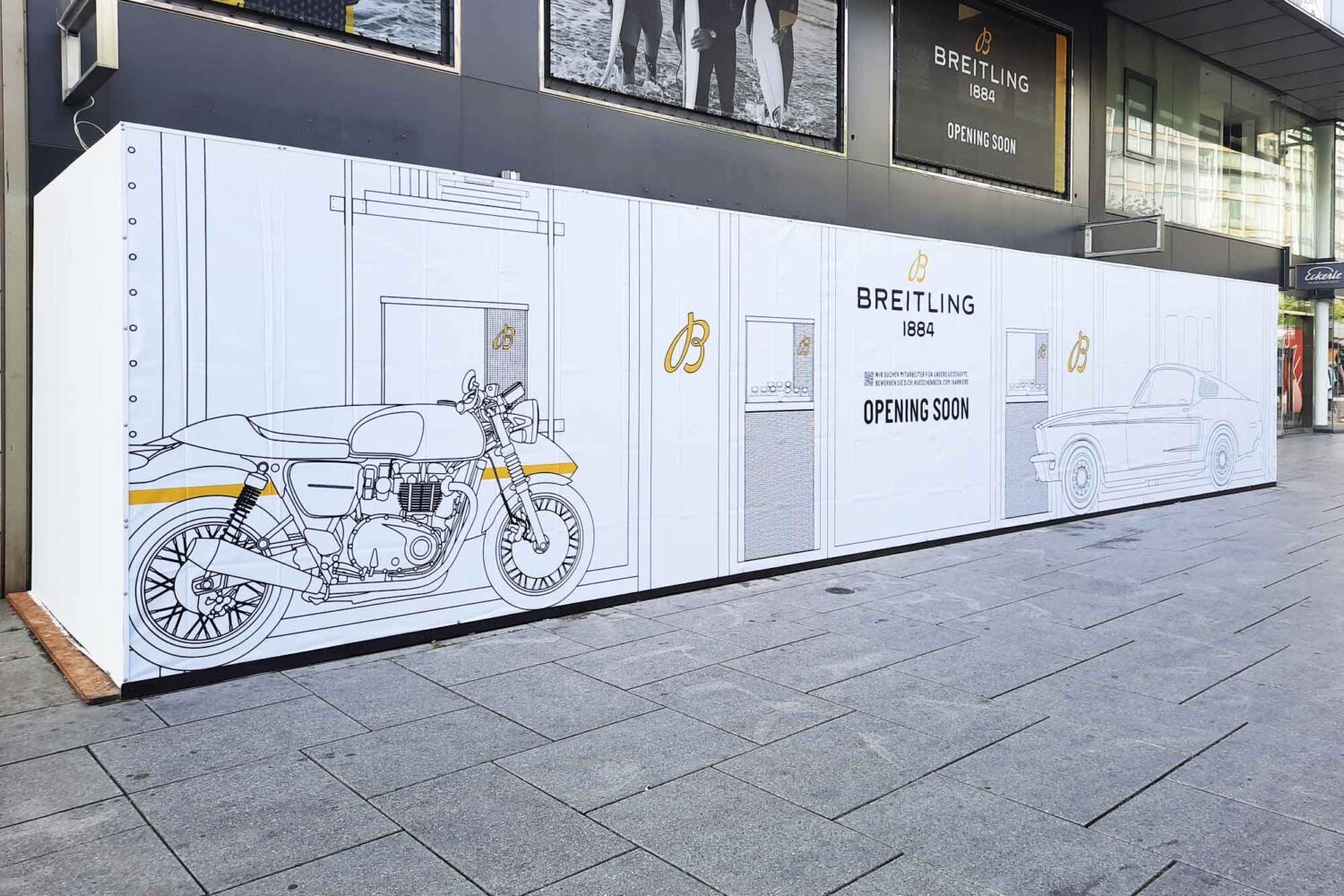 Breitling-PVC-Banner-für-Bauzaun Bauzaungestaltung für Breitling auf Zeil Frankfurt am Main
